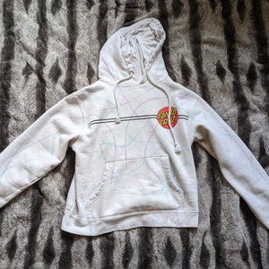 Vintage Santa Cruz Skateboards Pullover Hoodie - Unique Pattern, Size Small